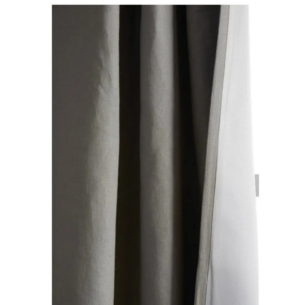 Quince European Linen Room Darkening Curtain 48X108 Storm #10
